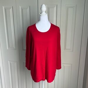 Kim Rogers Vibrant Red Long Sleeve Top